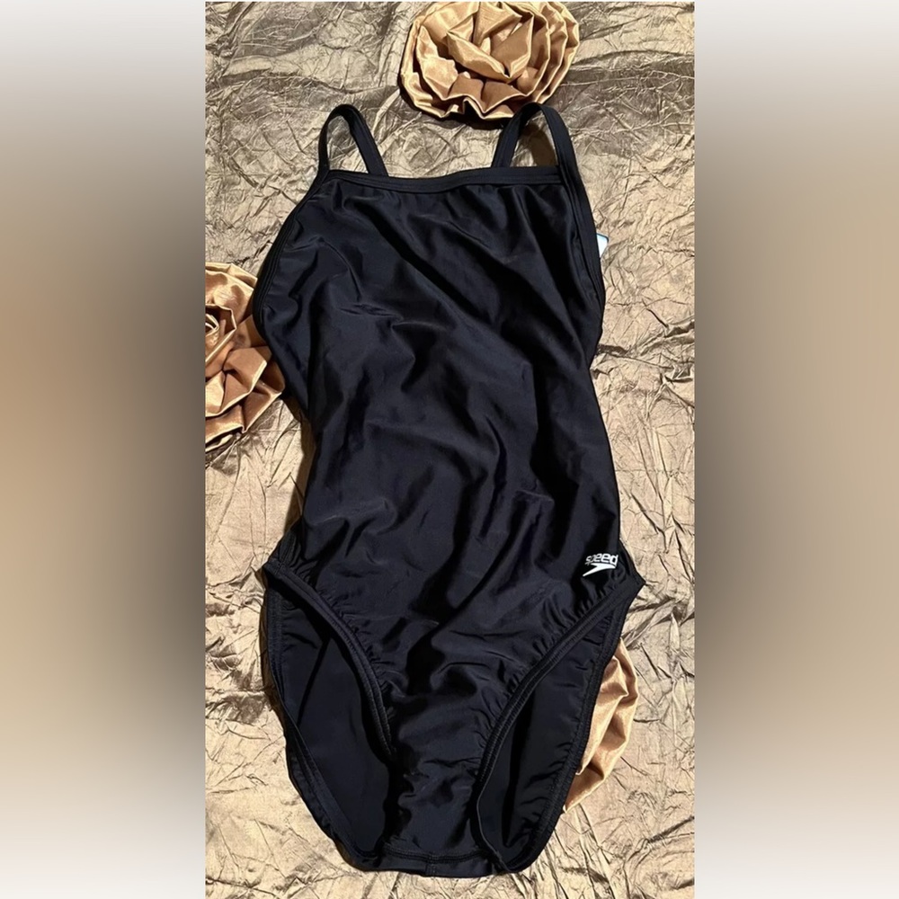 speedo womens swim suit brand new black size 8
